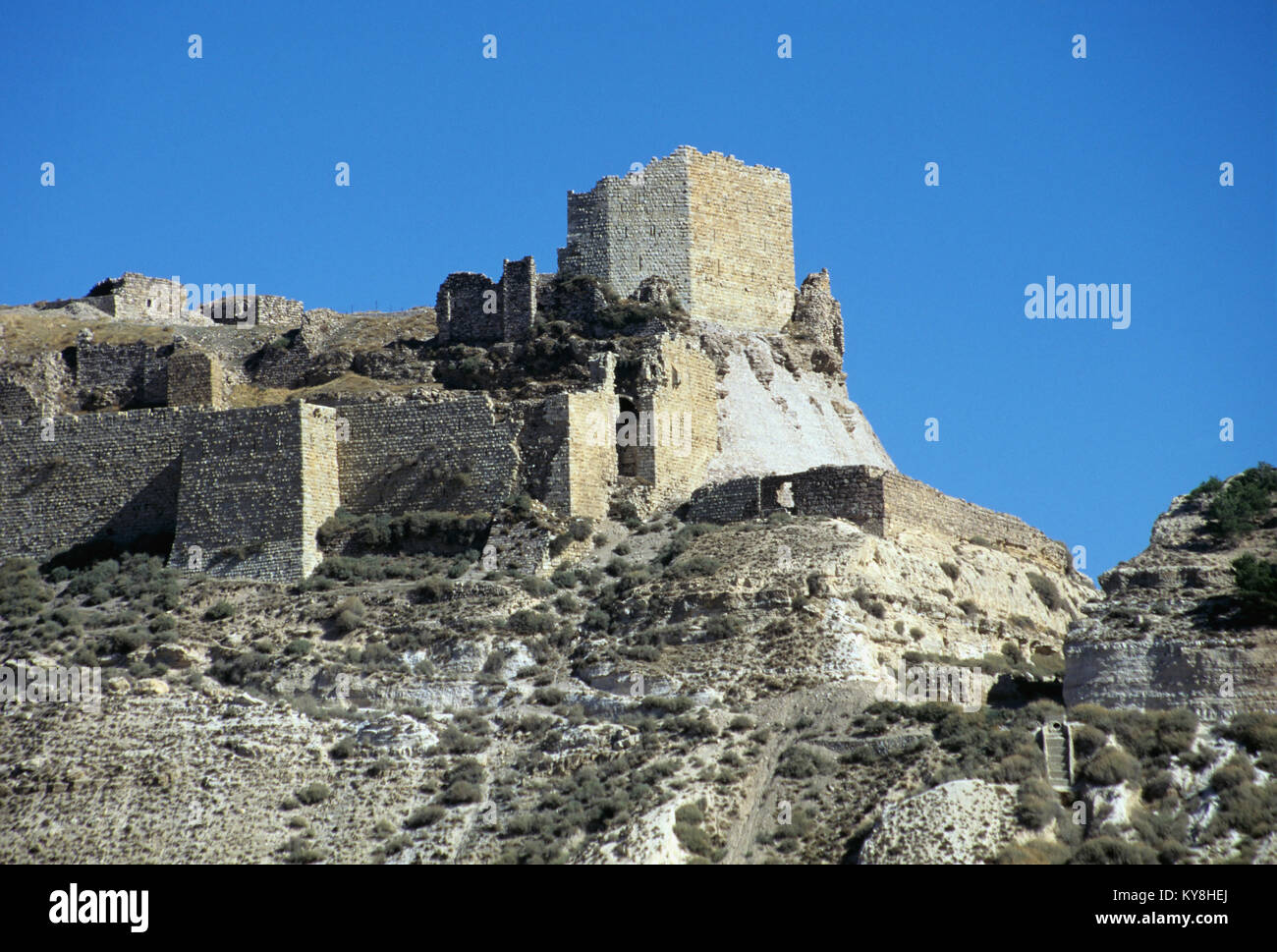 2216. Crusader Castle (1132AD), Kerak, Kerak Gov, Jordan Stock Photo