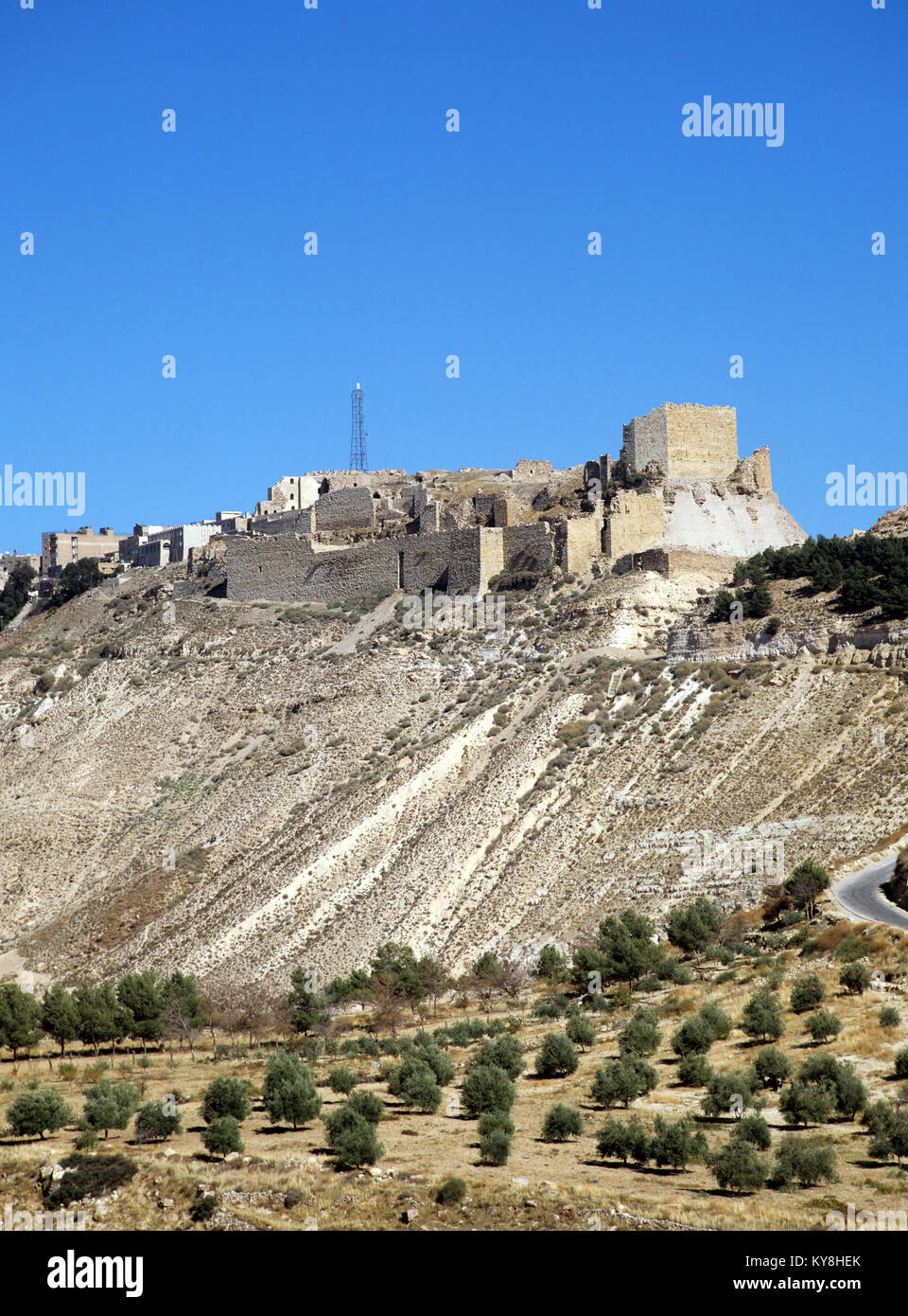 2217. Crusader Castle (1132AD), Kerak, Kerak Gov, Jordan Stock Photo