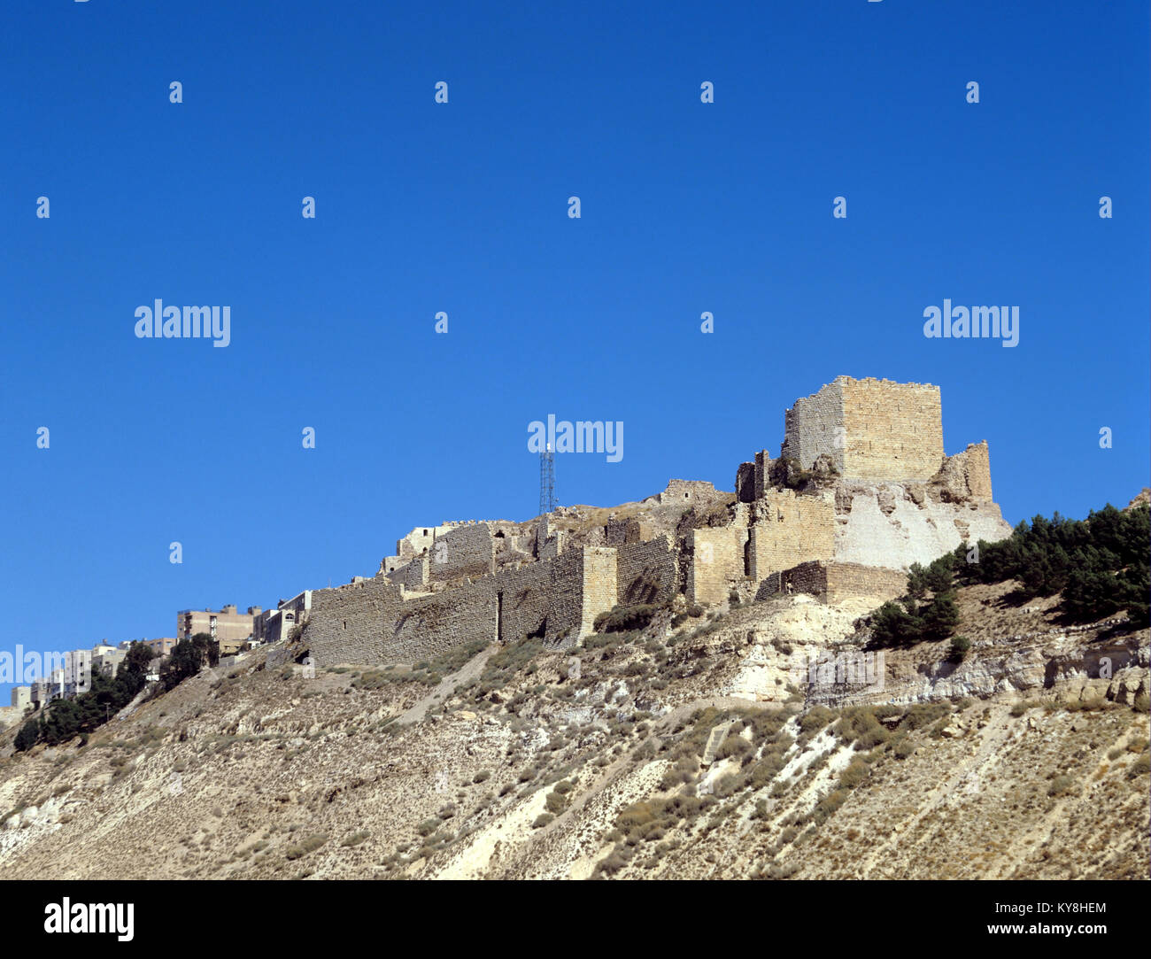 7998. Crusader Castle (1132AD), Kerak, Kerak Gov, Jordan Stock Photo