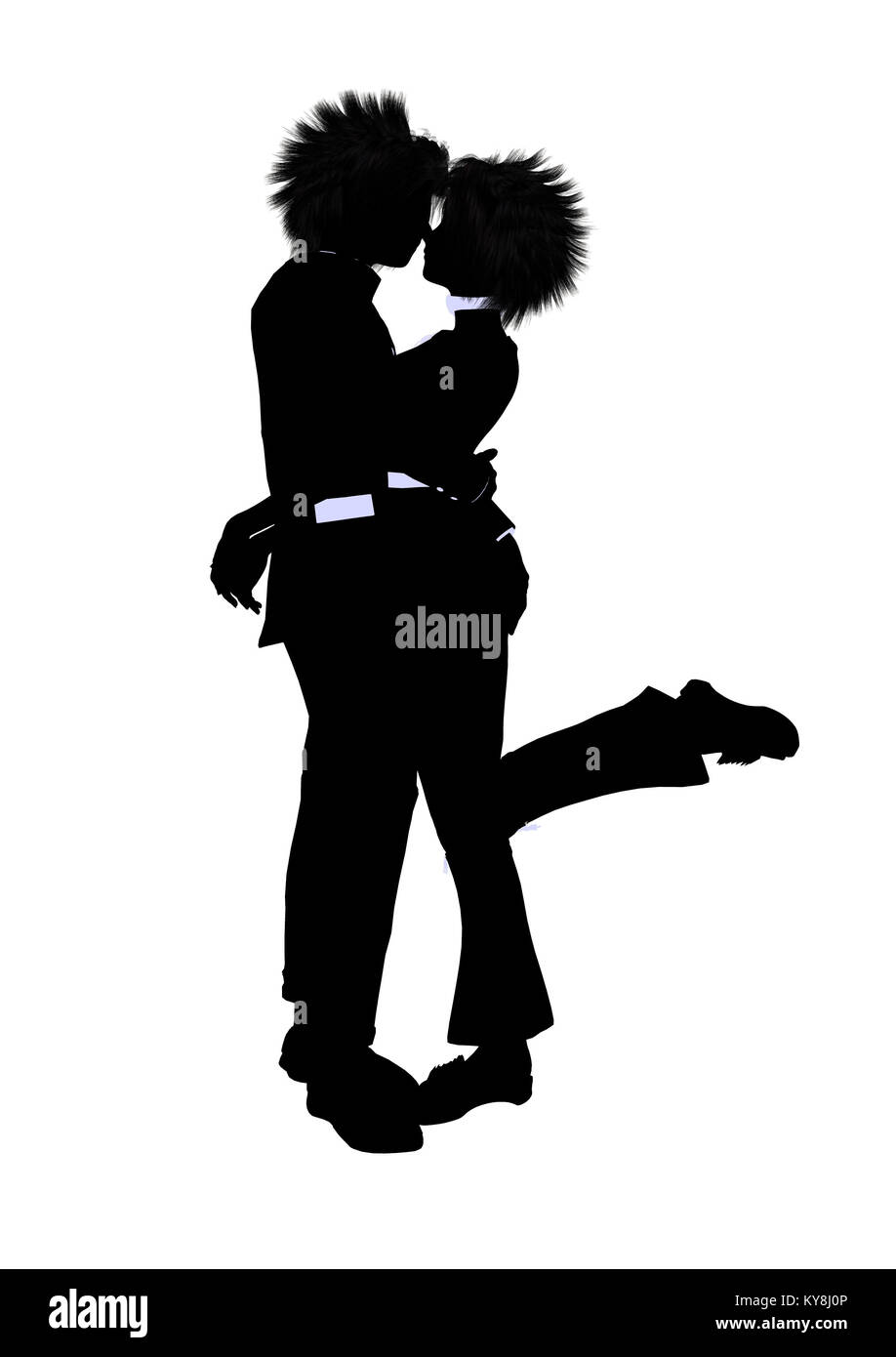 A couple silhouette illustration on a white background Stock Photo - Alamy
