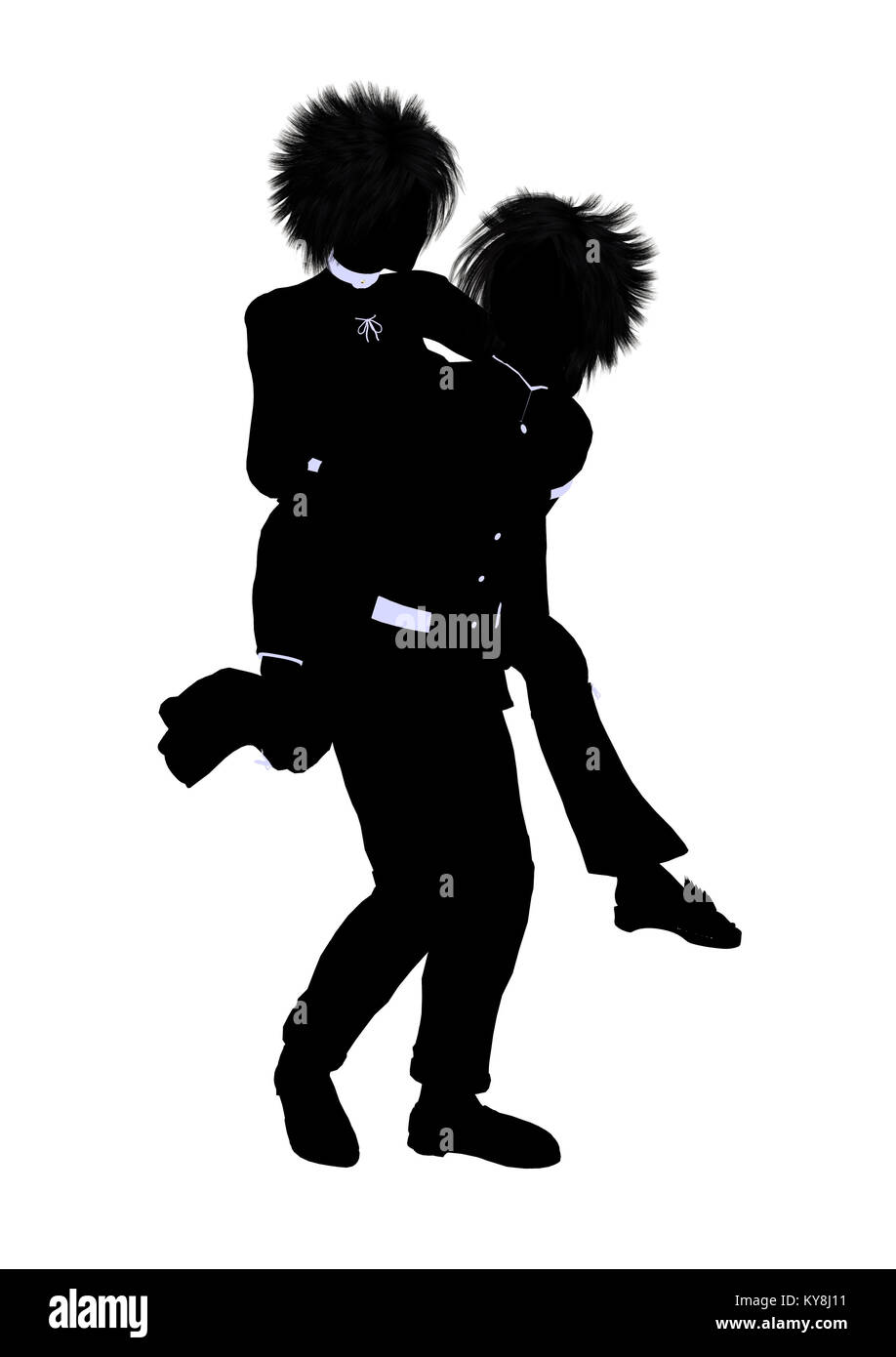 A couple silhouette illustration on a white background Stock Photo - Alamy