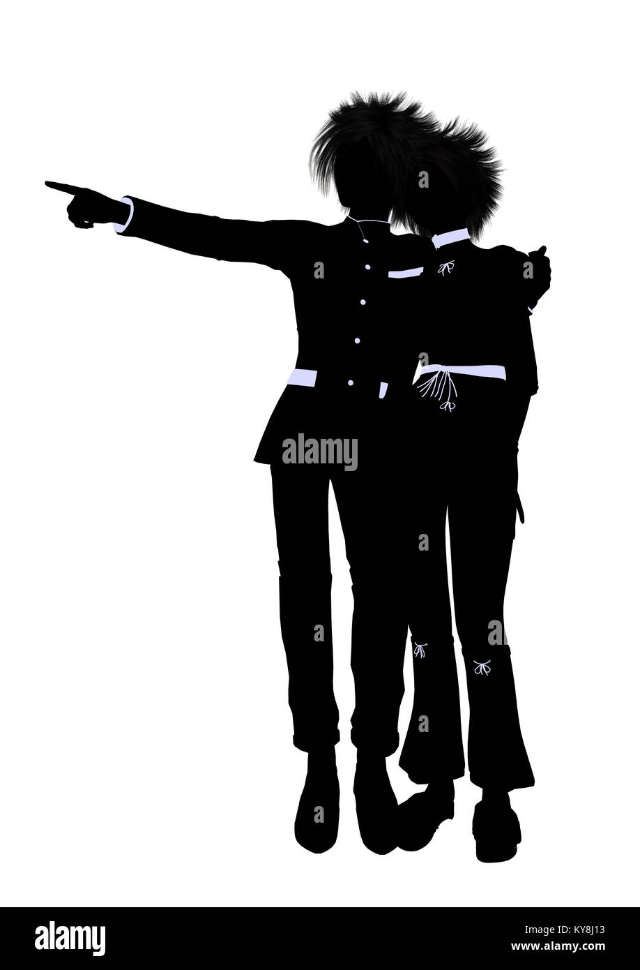 A couple silhouette illustration on a white background Stock Photo - Alamy