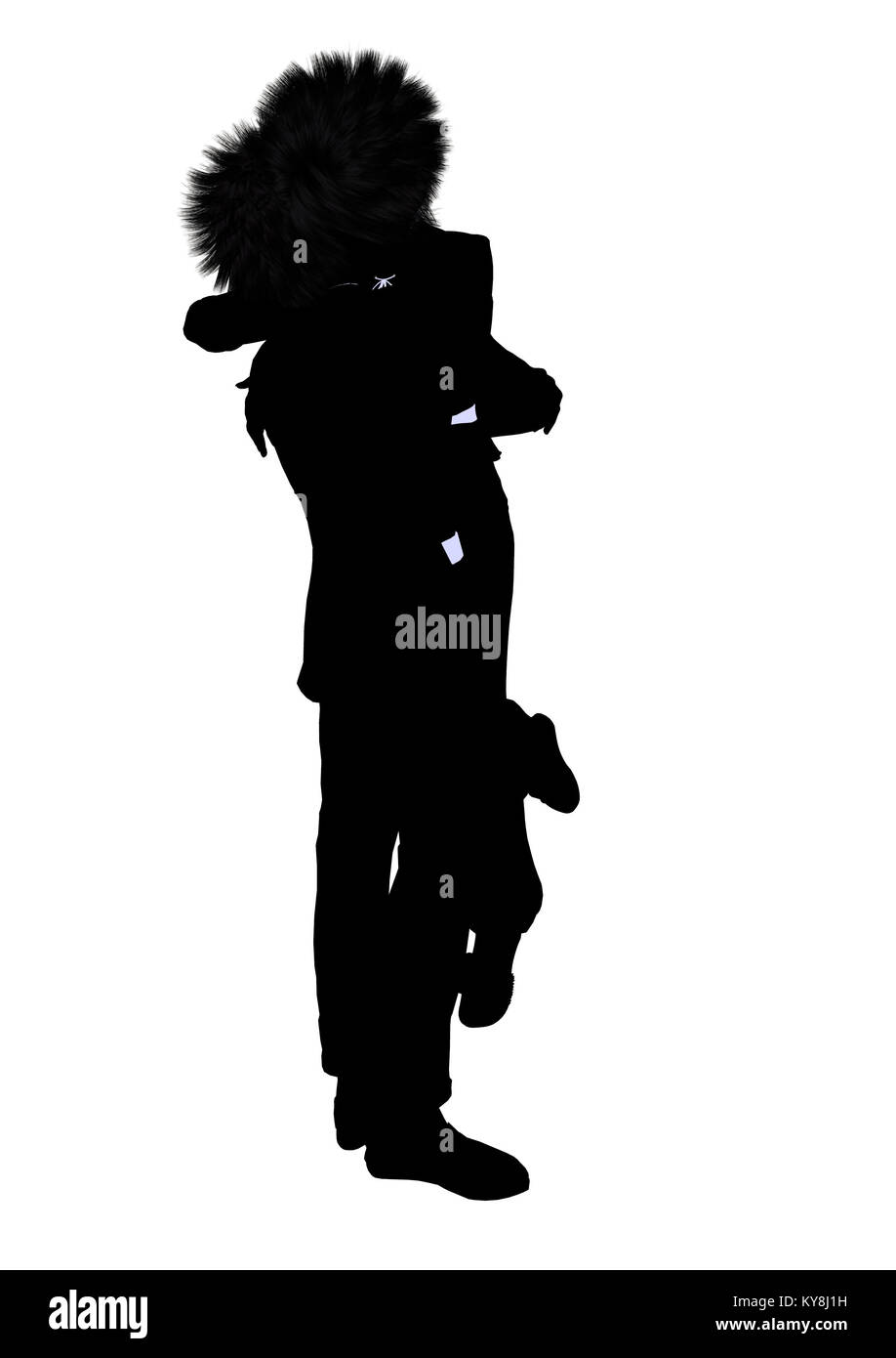 A couple silhouette illustration on a white background Stock Photo - Alamy