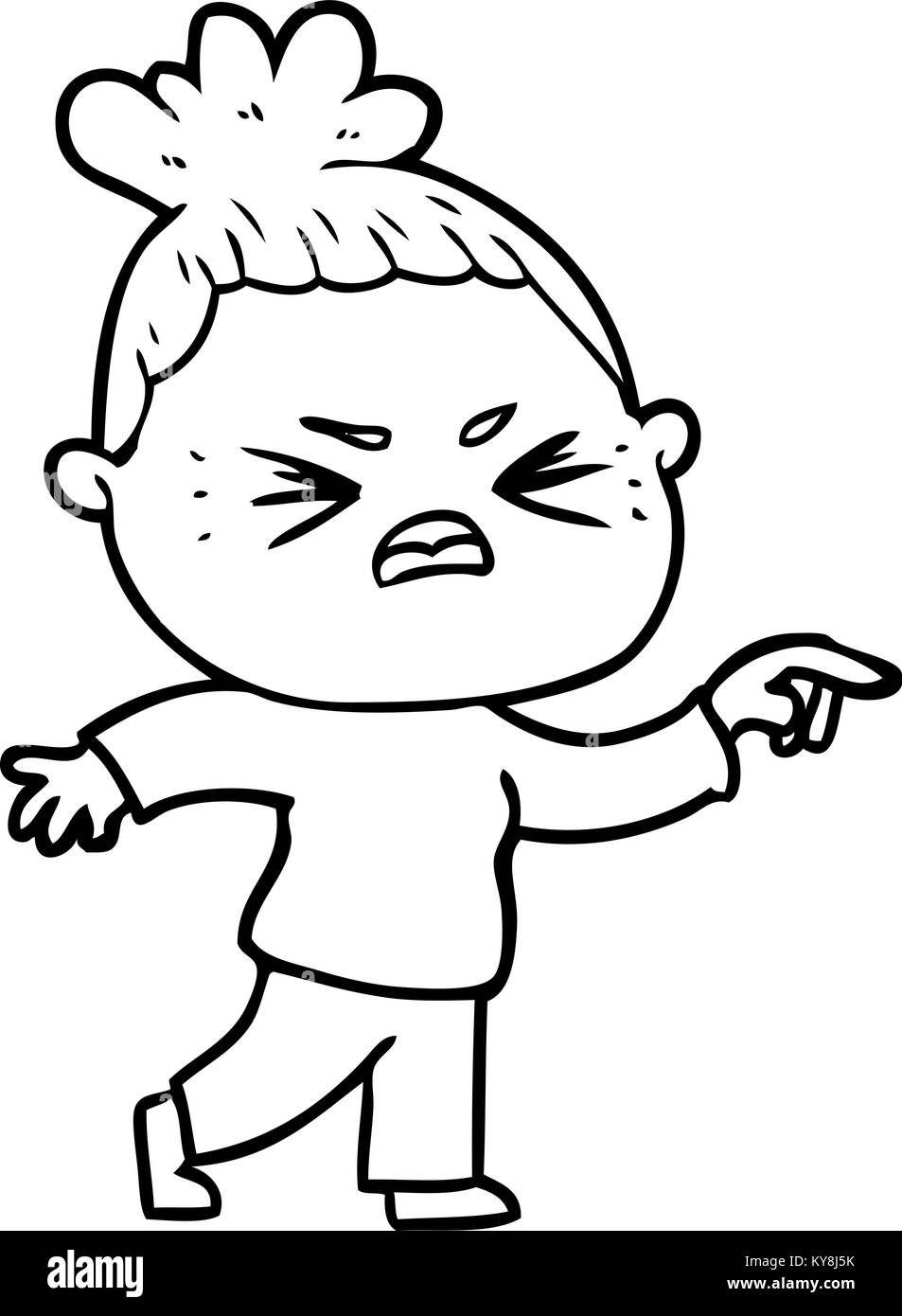 Cartoon woman angry Black and White Stock Photos & Images - Alamy