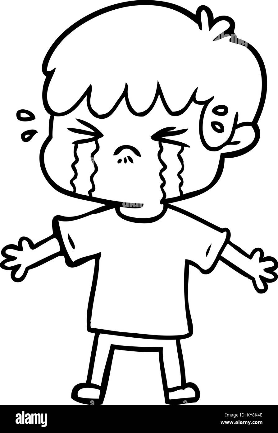 Cartoon Boy Crying Stock Vector Art Illustration Vector Image