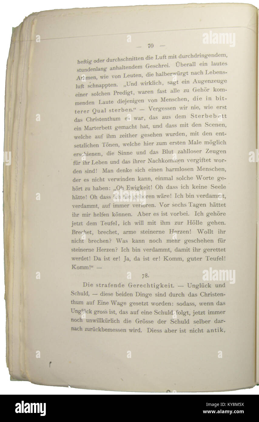 Nietzsche - Morgenröthe, 1881, p. 070 Stock Photo
