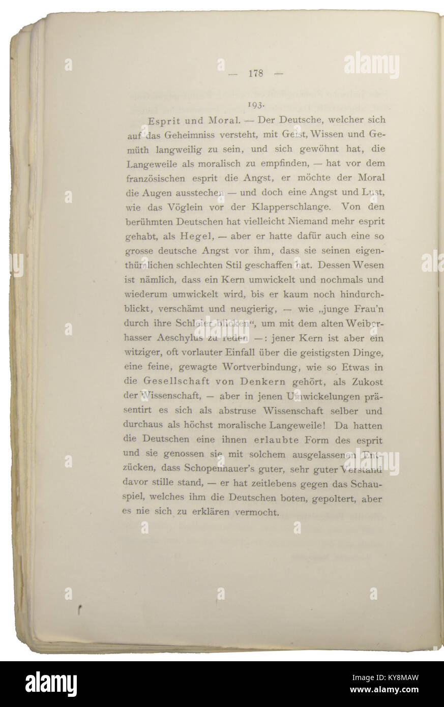 Nietzsche - Morgenröthe, 1881, p. 178 Stock Photo