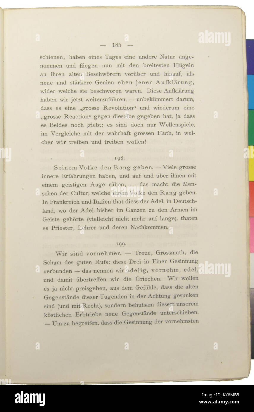 Nietzsche - Morgenröthe, 1881, p. 185 Stock Photo
