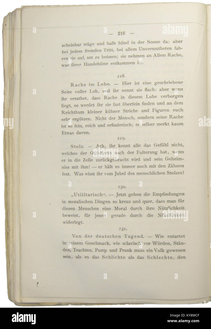Nietzsche - Morgenröthe, 1881, p. 216 Stock Photo