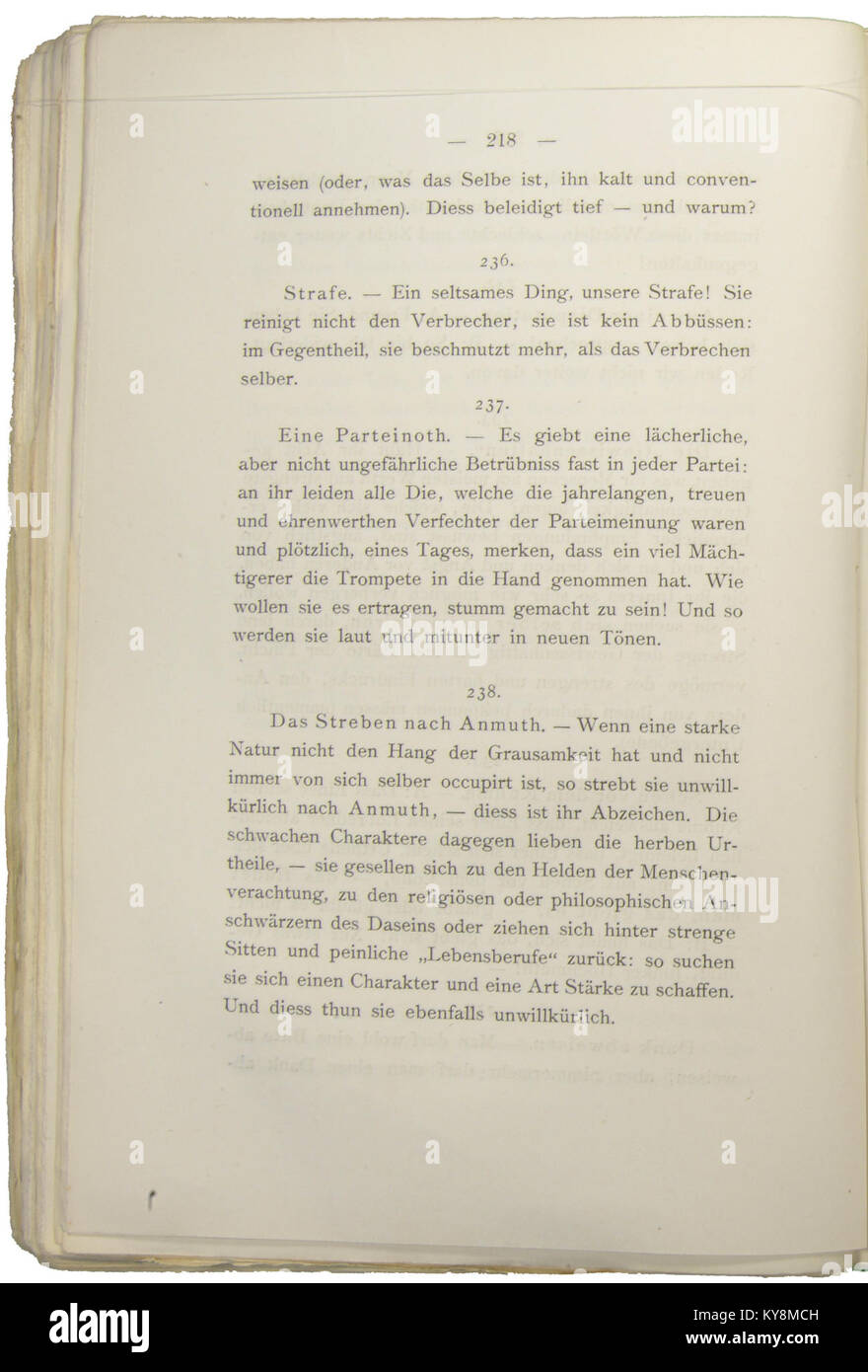 Nietzsche - Morgenröthe, 1881, p. 218 Stock Photo