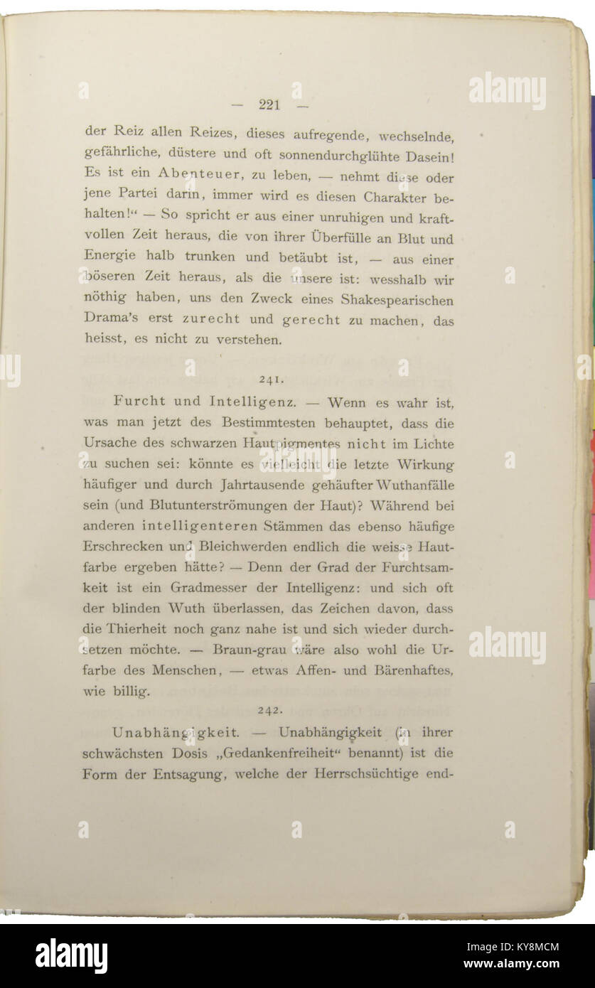 Nietzsche - Morgenröthe, 1881, p. 221 Stock Photo