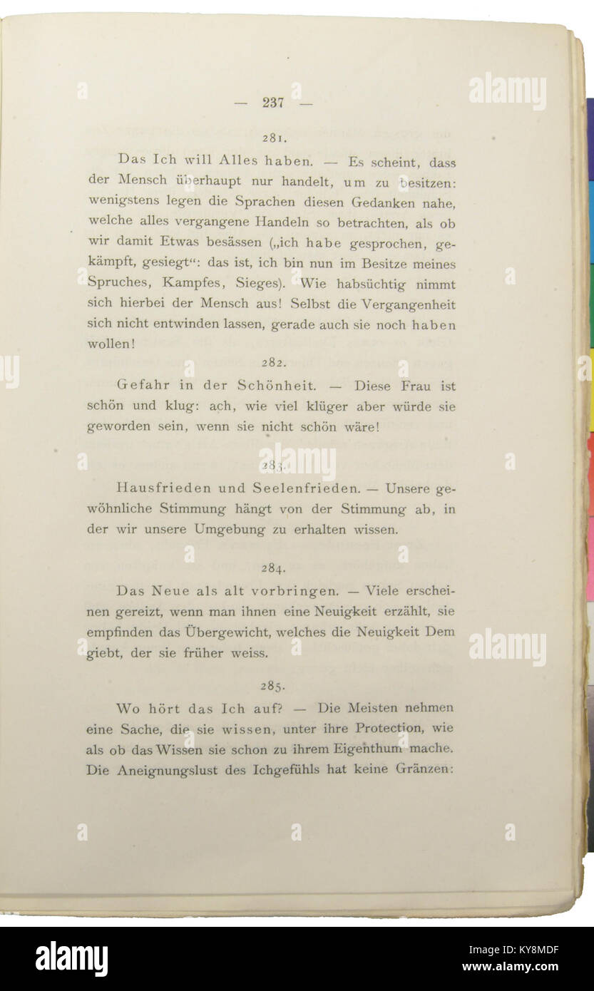 Nietzsche - Morgenröthe, 1881, p. 237 Stock Photo