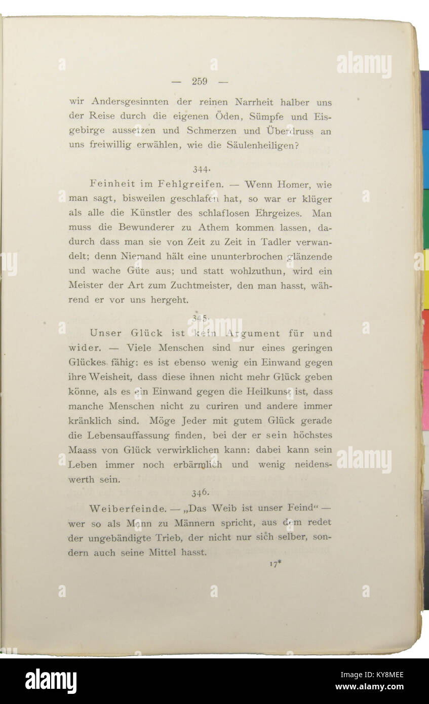 Nietzsche - Morgenröthe, 1881, p. 259 Stock Photo