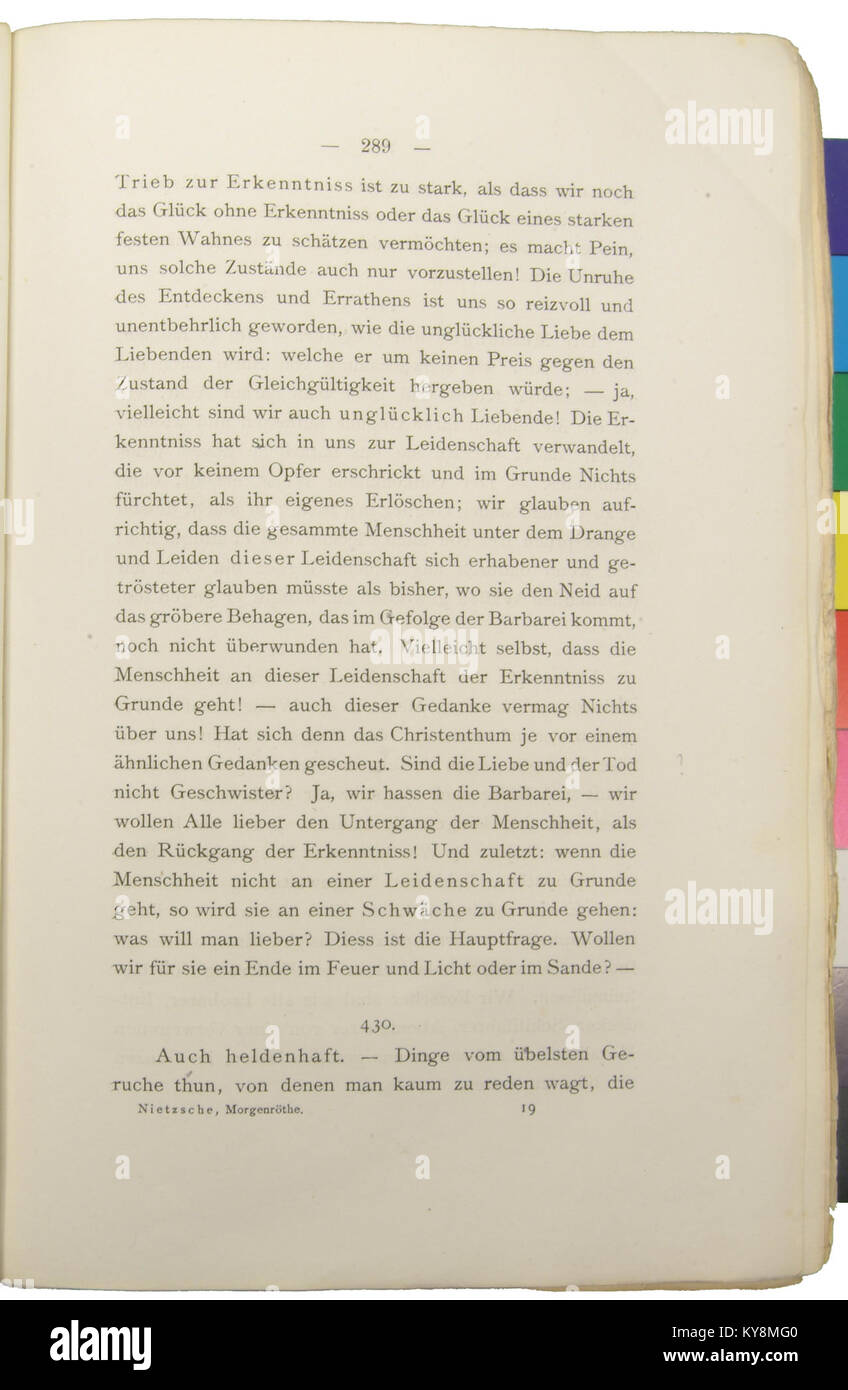 Nietzsche - Morgenröthe, 1881, p. 289 Stock Photo