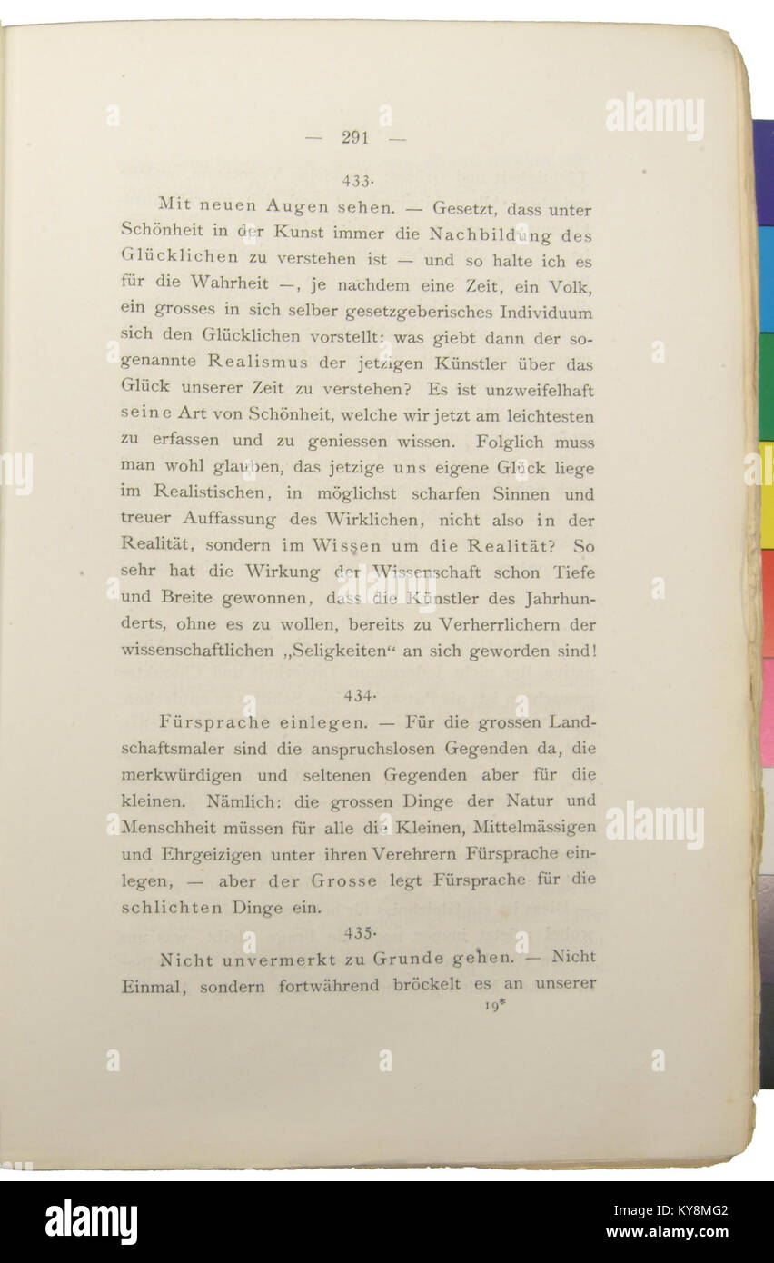 Nietzsche - Morgenröthe, 1881, p. 291 Stock Photo