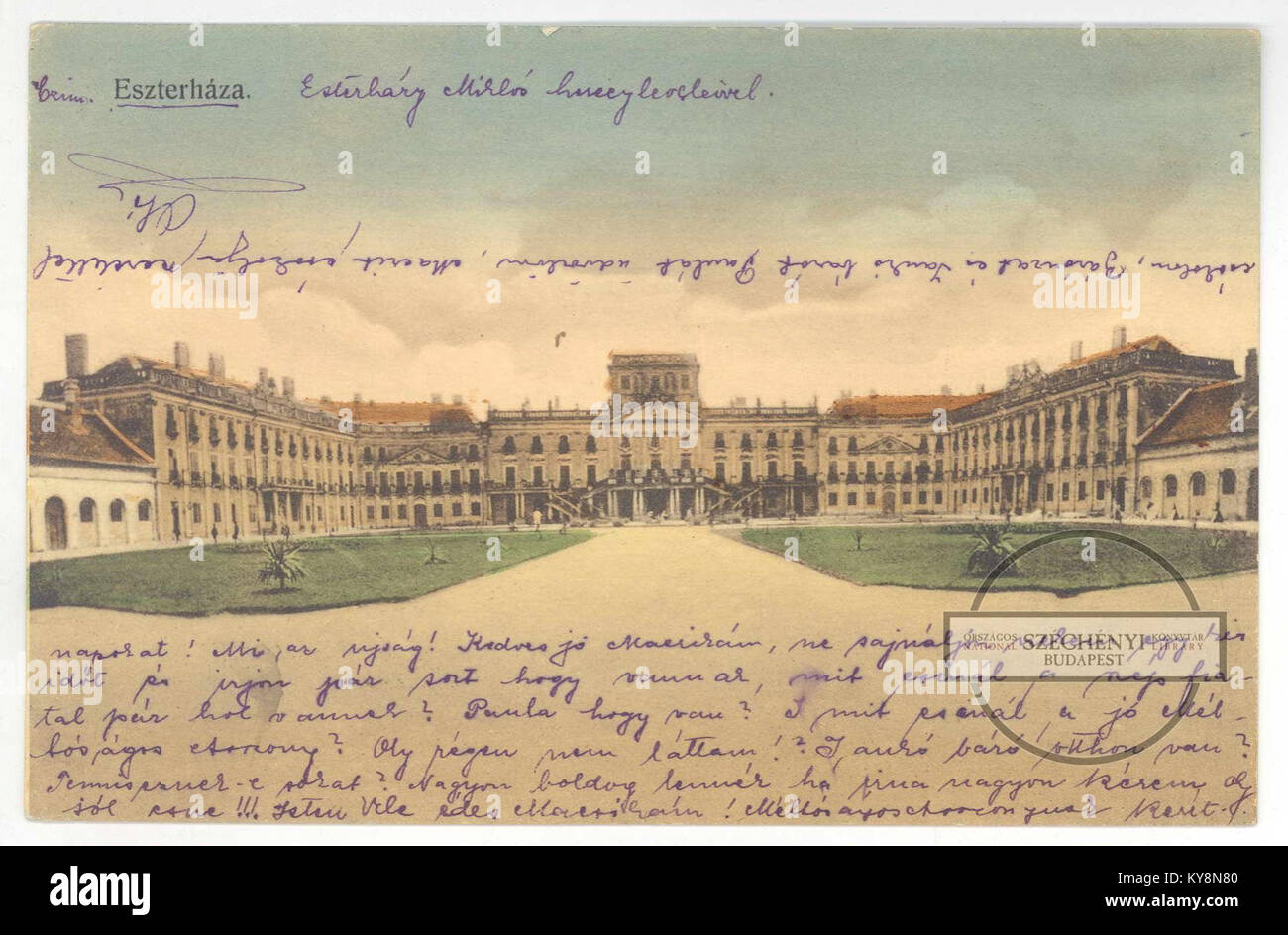 Postcard of Esterházy Palace, Fertőd Stock Photo - Alamy