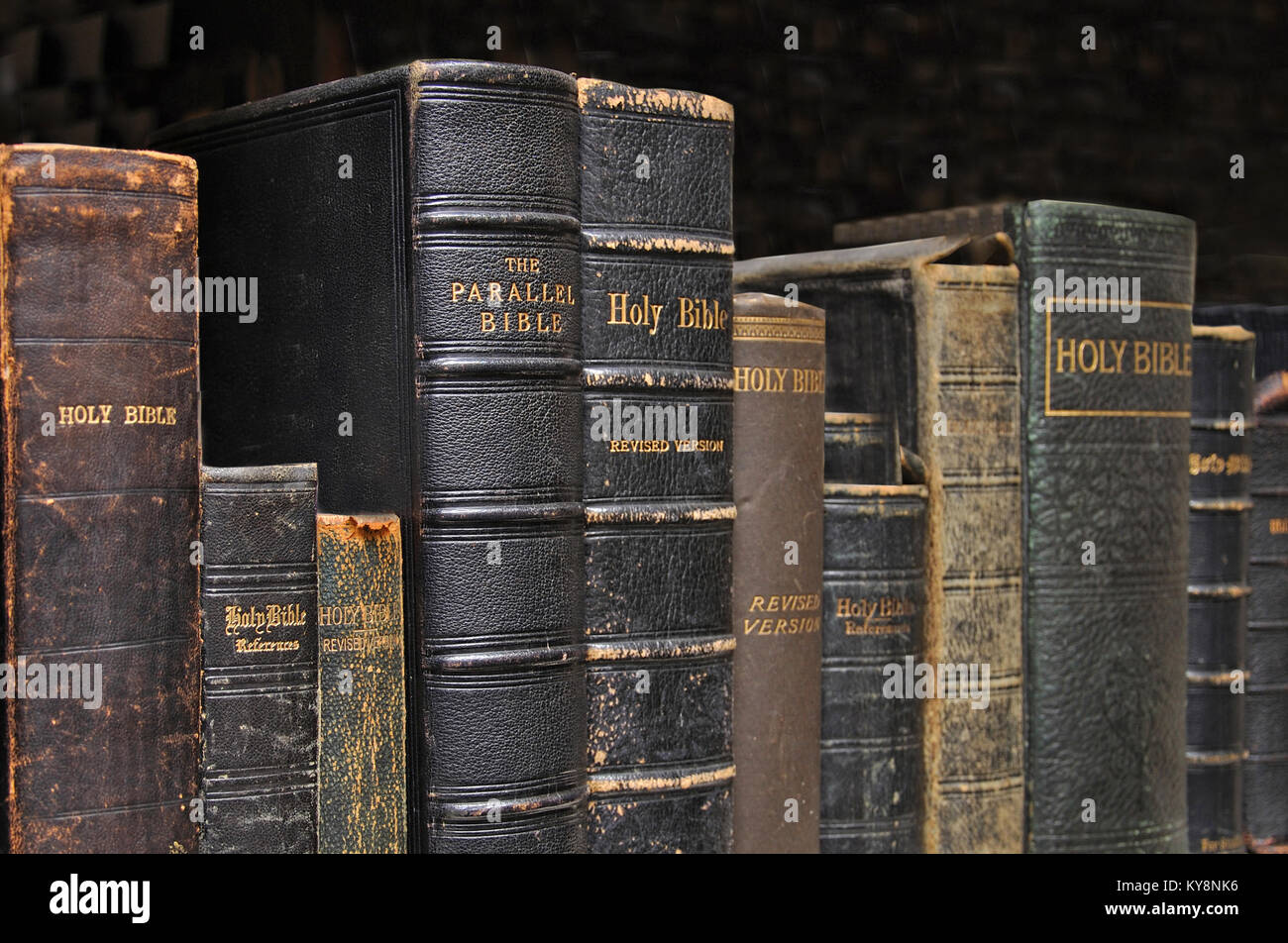 volumes of the Holy Bible. Stock Photo