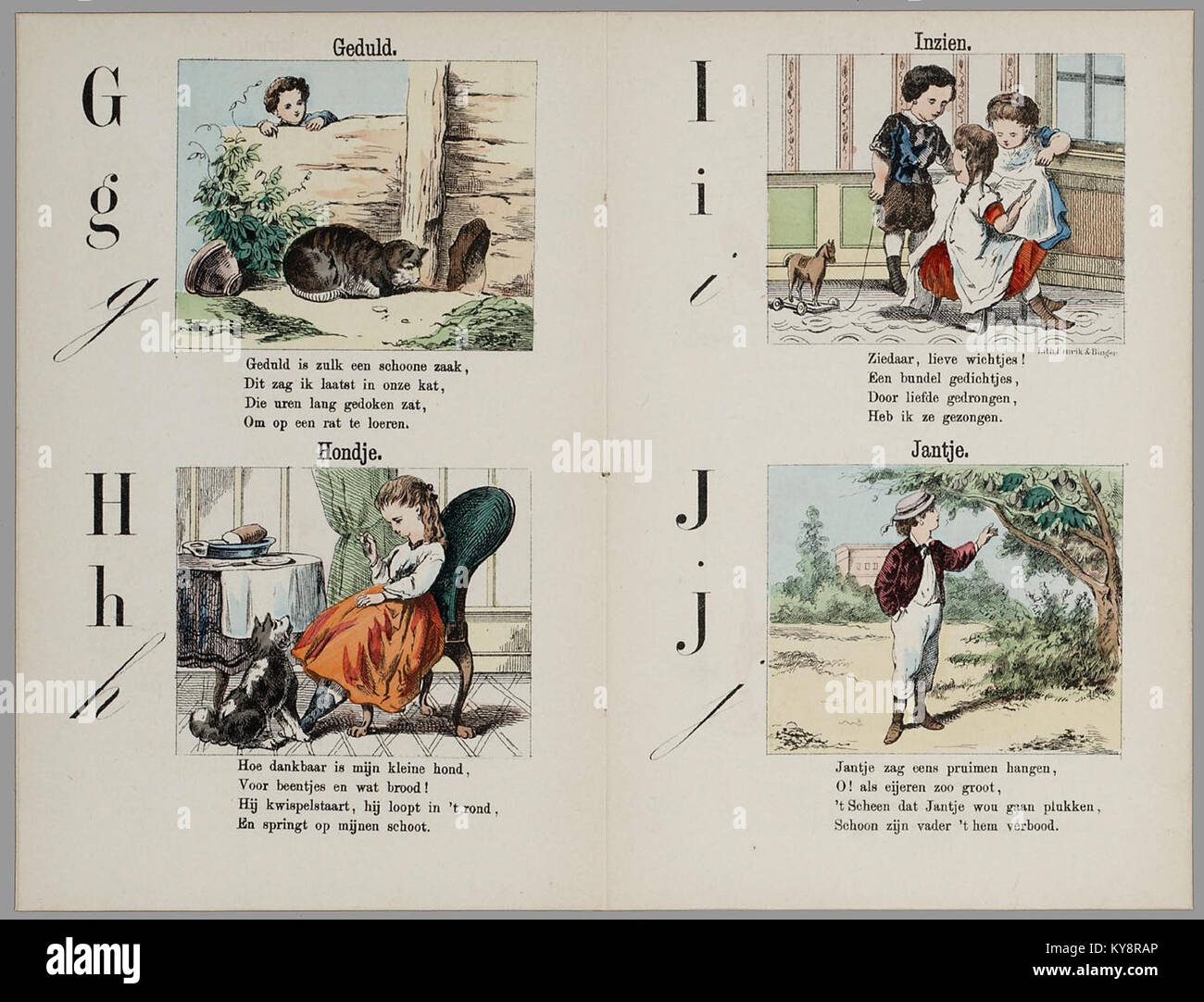 An alphabet book with two-color lithographs and four-line verses ...