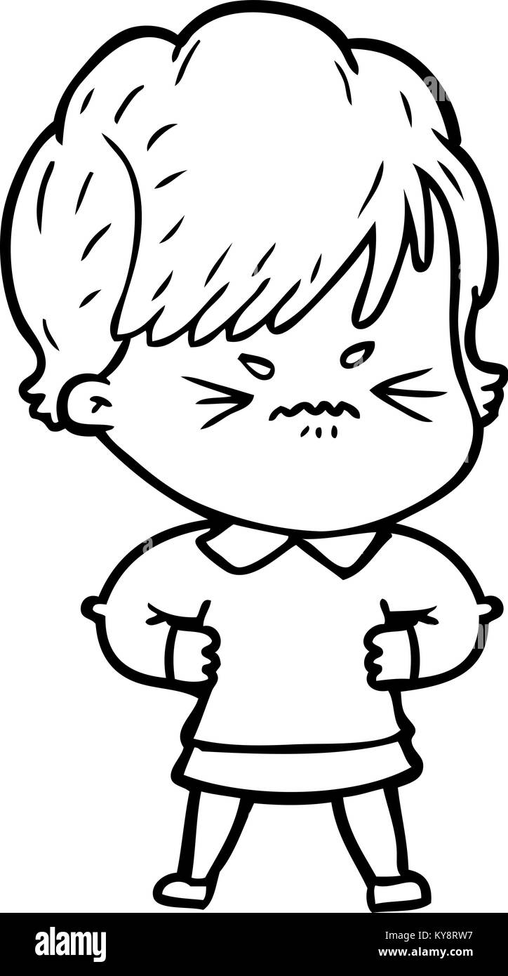 Cartoon frustrated woman Black and White Stock Photos & Images - Alamy