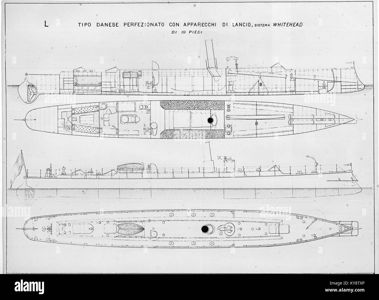 Sværdfisken (ship, 1881) - plan (MAB-02942) Stock Photo