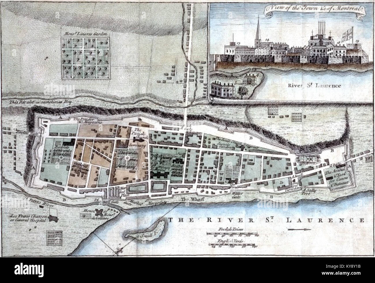 Plan of the Town & Fortifications of Montreal, or Ville Marie in Canada