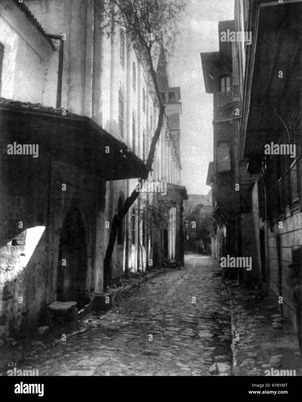 Street in Galata, Istanbul, Turkey by Abdullah Frères, ca. 1880-1893 (LOC) Stock Photo