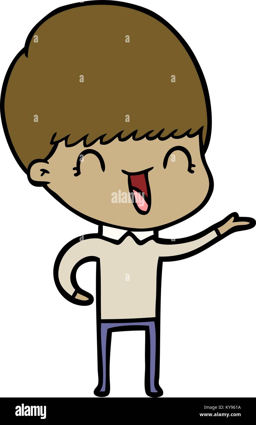 happy cartoon boy Stock Vector Image & Art - Alamy