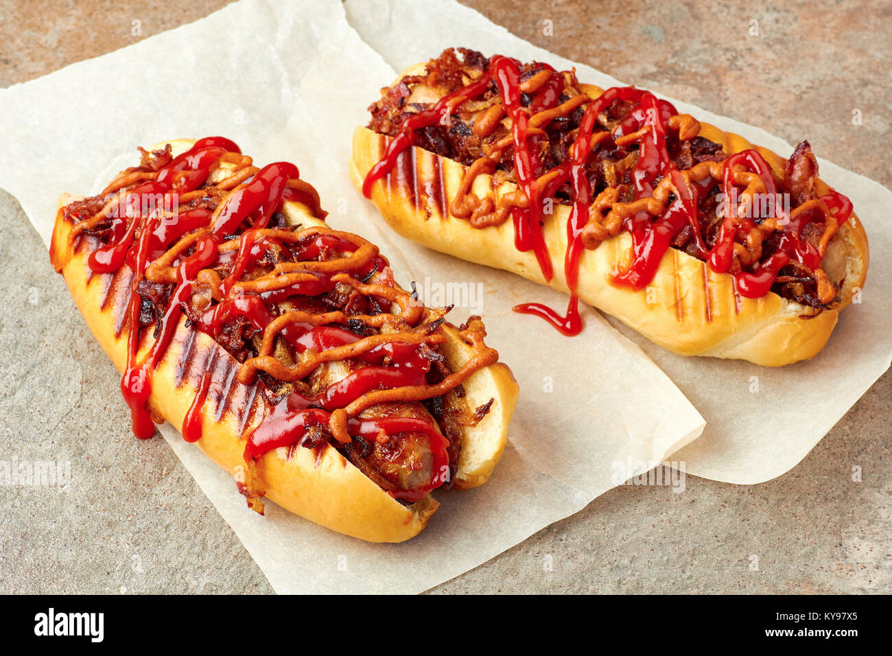 Hot dog dogs hotdog hotdogs sausage bun hires stock photography and