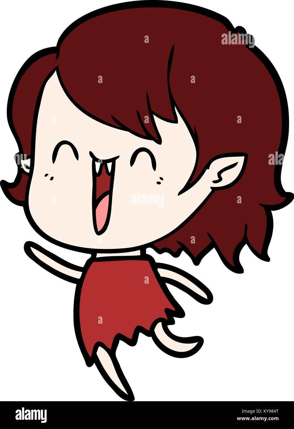 cute cartoon happy vampire girl Stock Vector Image & Art - Alamy