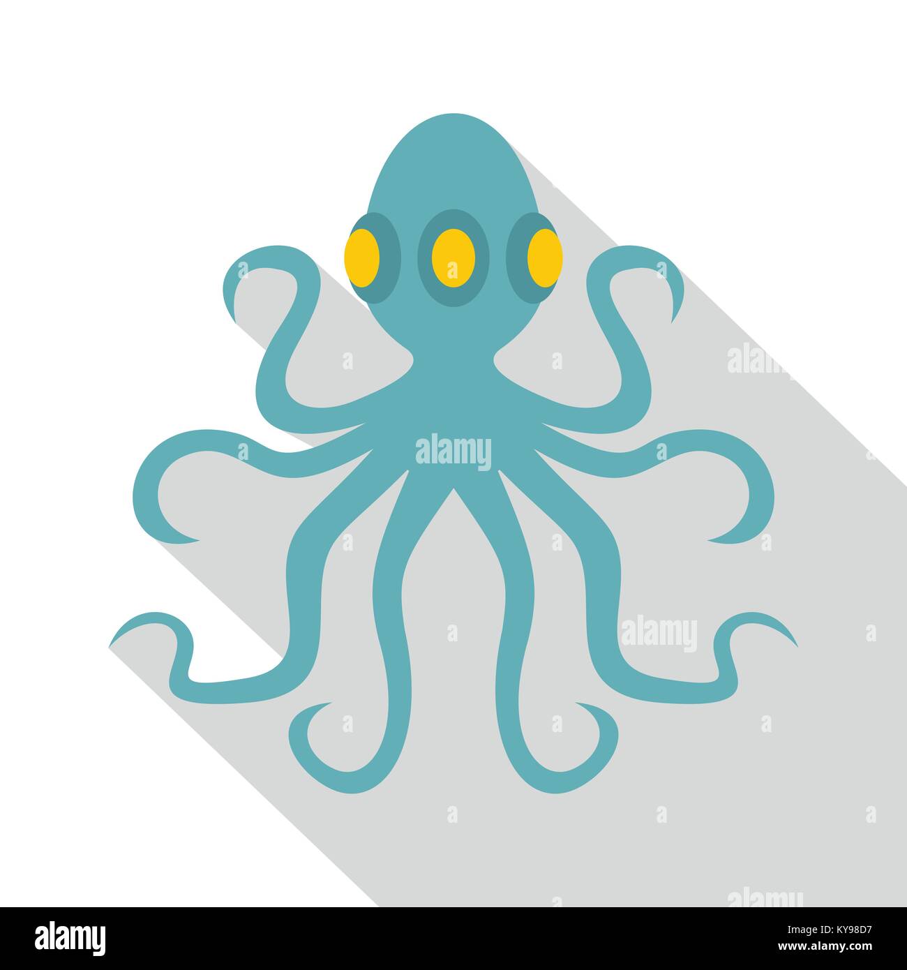 Octopus icon. Flat illustration of octopus, vector icon for web Stock ...