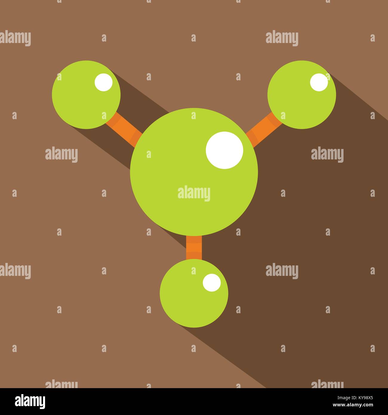 Abstract green molecules icon. Flat illustration of abstract green ...