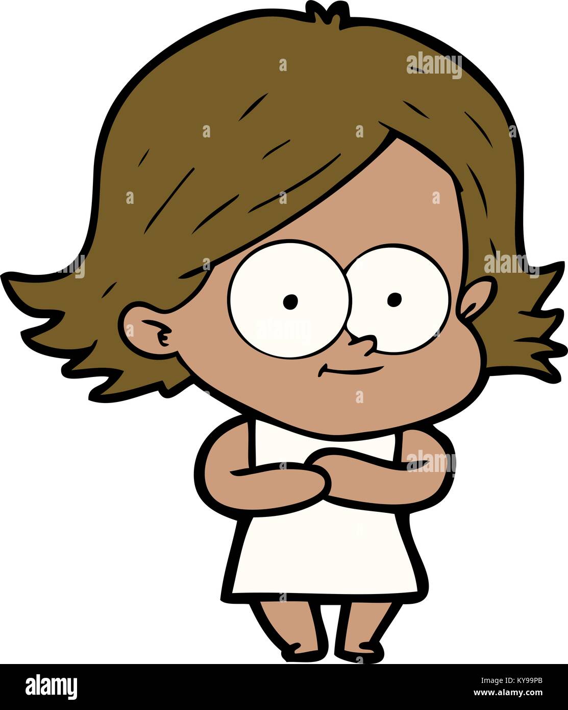 happy cartoon girl Stock Vector Image & Art - Alamy