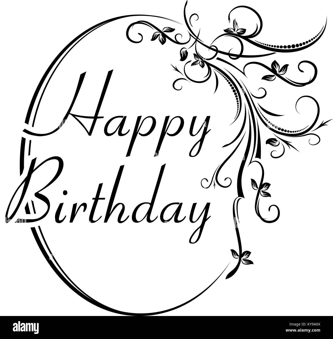 Cupcake Topper/Picks 12 "Happy Birthday Wishes" Double Sided Black/White