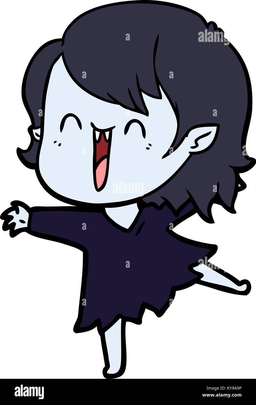 cute cartoon happy vampire girl Stock Vector Image & Art - Alamy