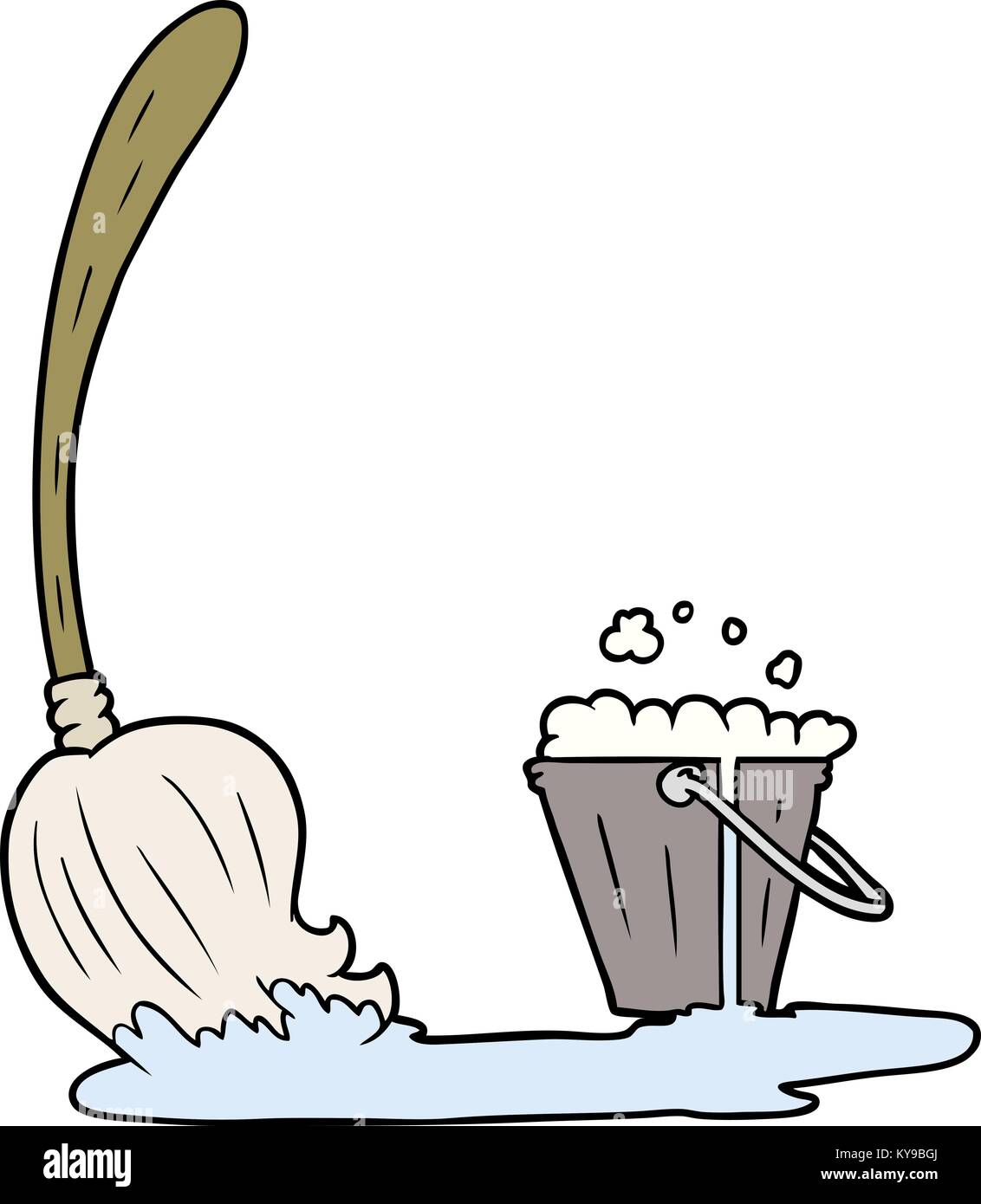 cartoon mop and bucket Stock Vector Image & Art Alamy