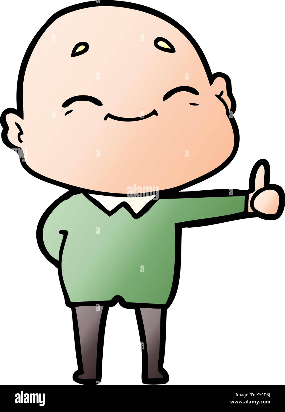 Happy Cartoon Bald Man Stock Vector Image Art Alamy