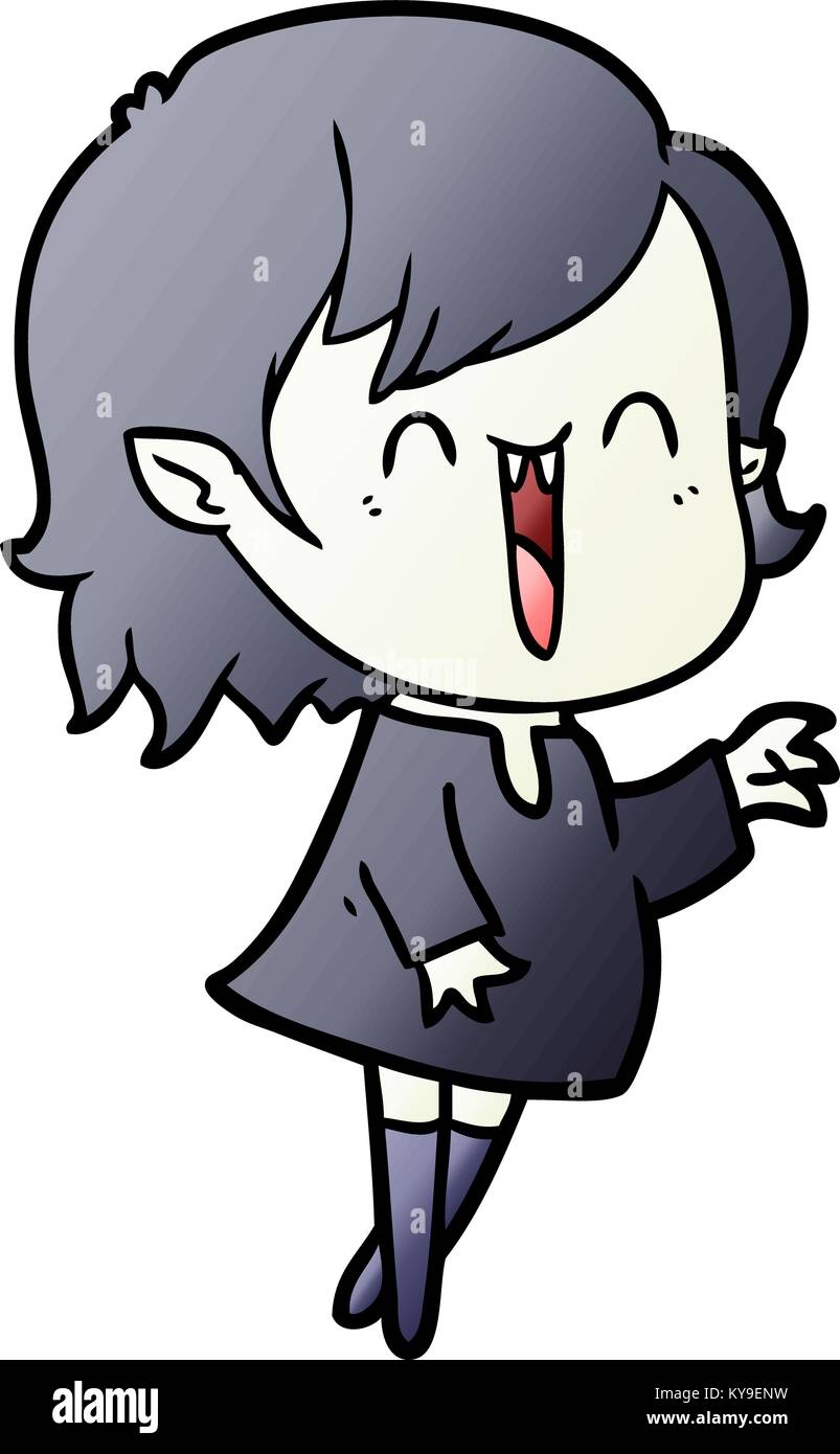 cute cartoon happy vampire girl Stock Vector Image & Art - Alamy