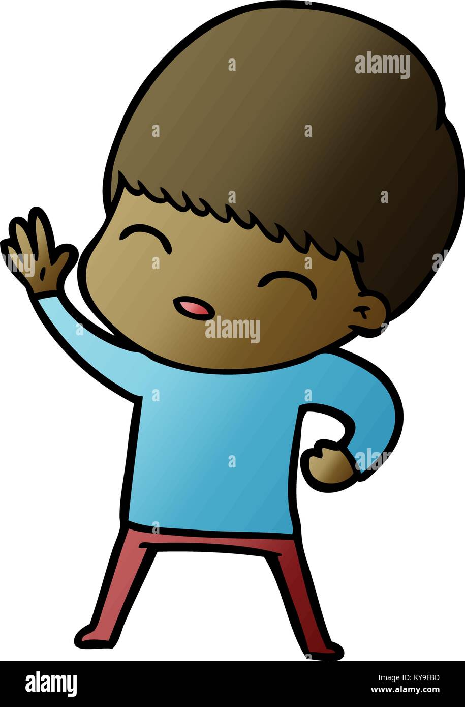 happy cartoon boy Stock Vector Image & Art - Alamy