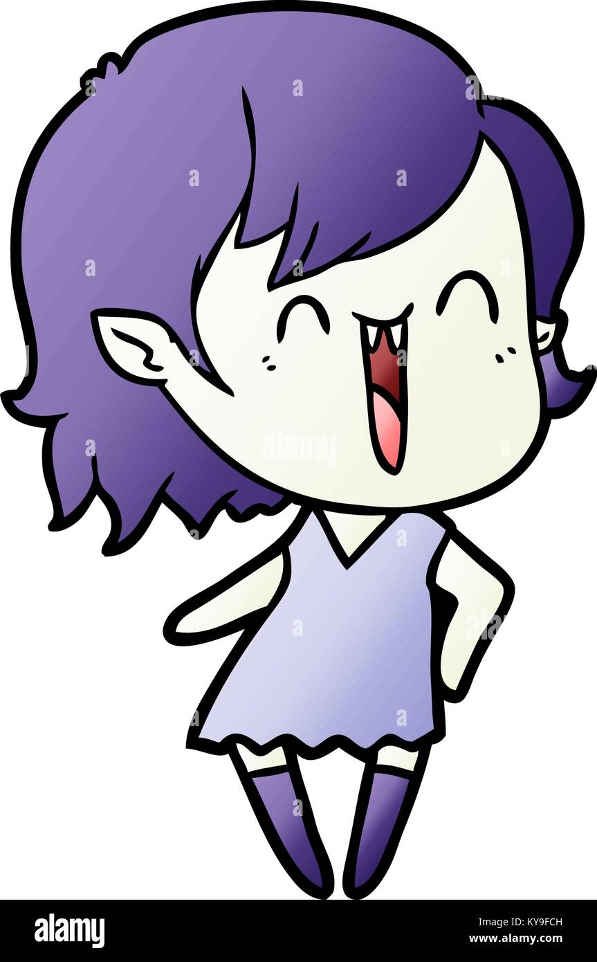 cute cartoon happy vampire girl Stock Vector Image & Art - Alamy