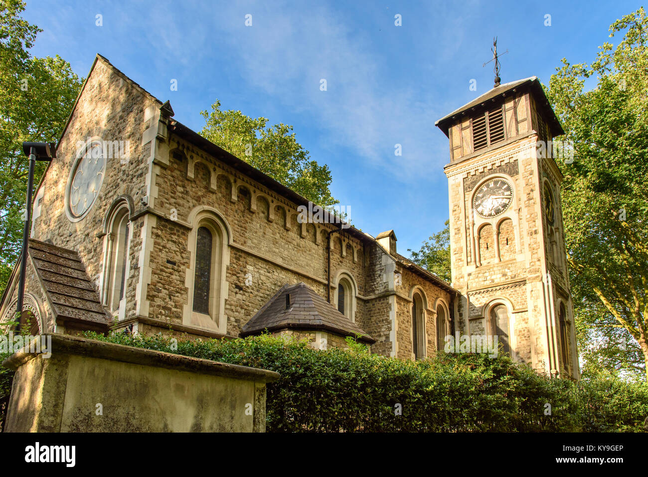 London, England - July 25, 2016: St Pancras Old Church in Camden, north London. Stock Photo