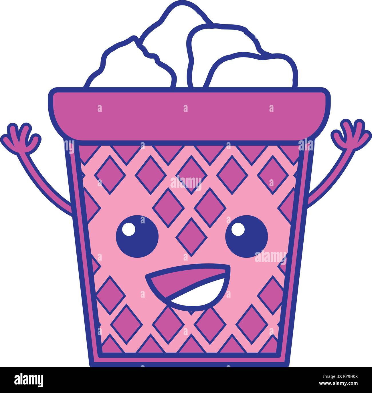 full color happy papers can kawaii with arms Stock Vector Image & Art ...