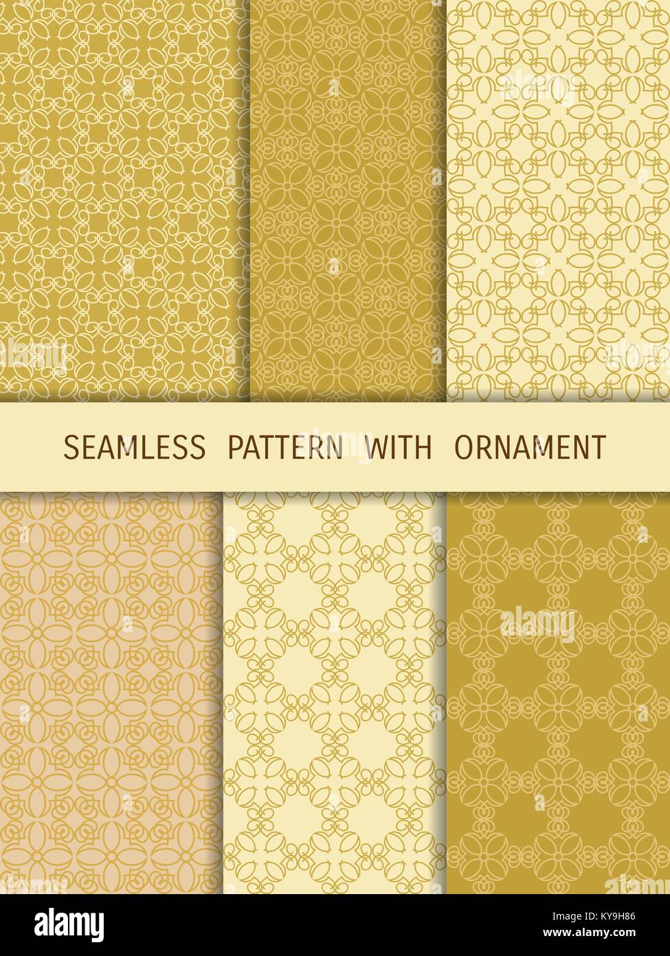 set of seamless pattern with ornament Stock Vector Image & Art - Alamy