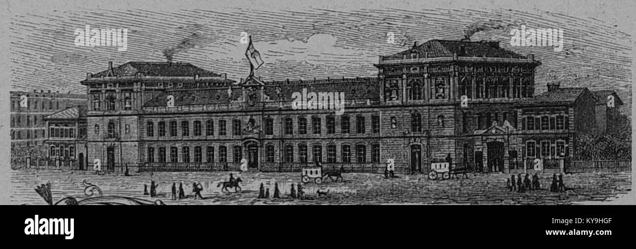 Paket- und Zeitunspostamt Leipzig Frontansicht Hauptgebäude (Die Gartenlaube (1881), S. 411) Stock Photo
