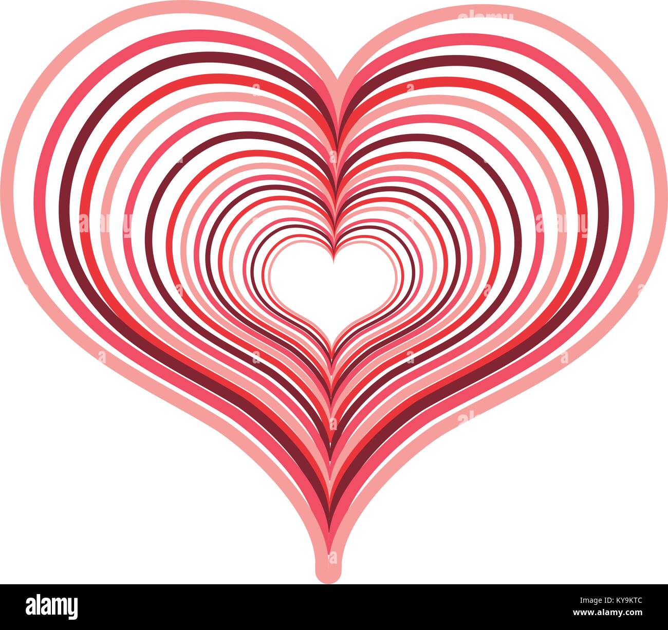 heart love with engraving design decoration Stock Vector