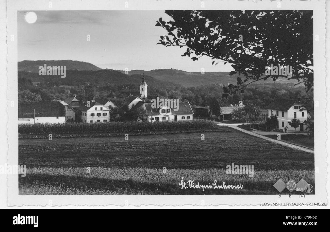 Postcard of Šentvid pri Lukovici Stock Photo - Alamy