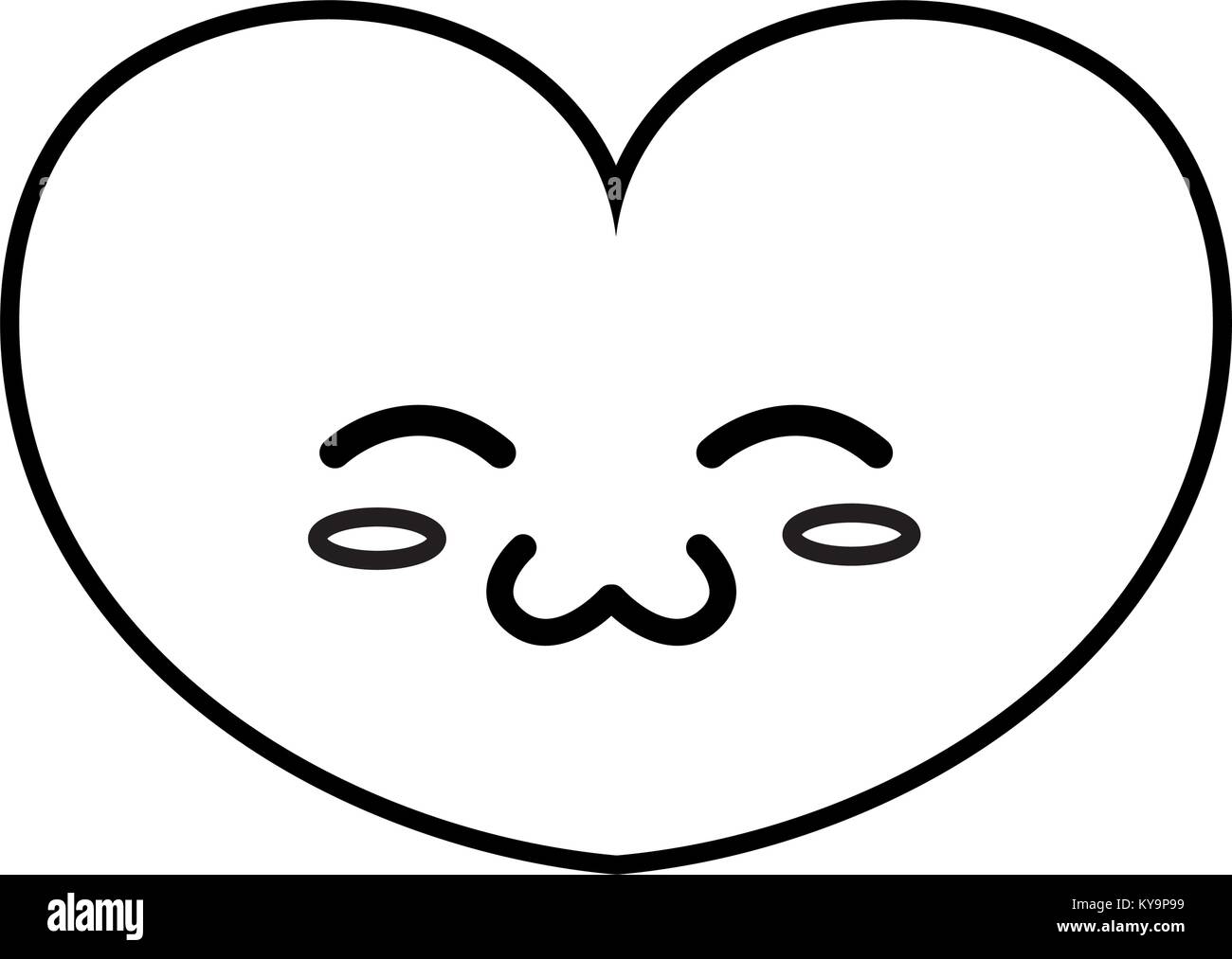 Kawaii Heart Black And White Stock Photos Images Alamy