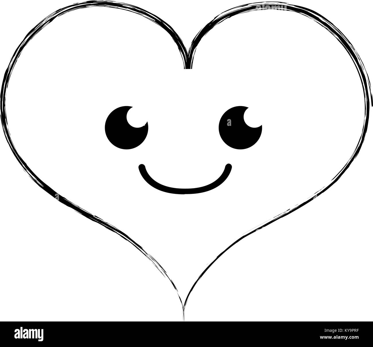 Figure Smile Heart Passion Kawaii Character Stock Vector Image And Art Alamy