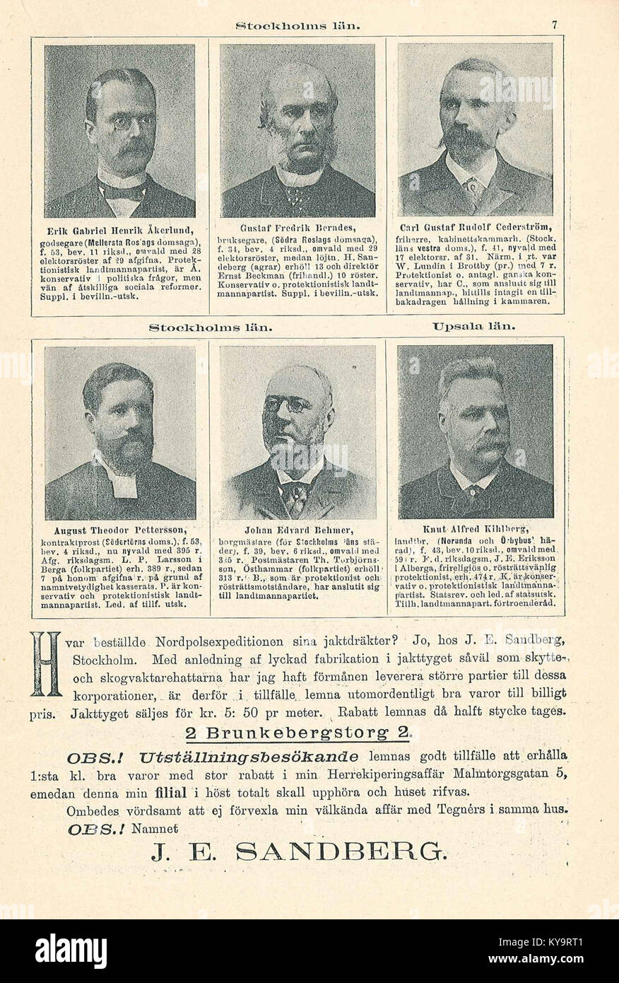 Riksdagen 1897, sida 07 (Stockholms län, Uppsala län) Stock Photo