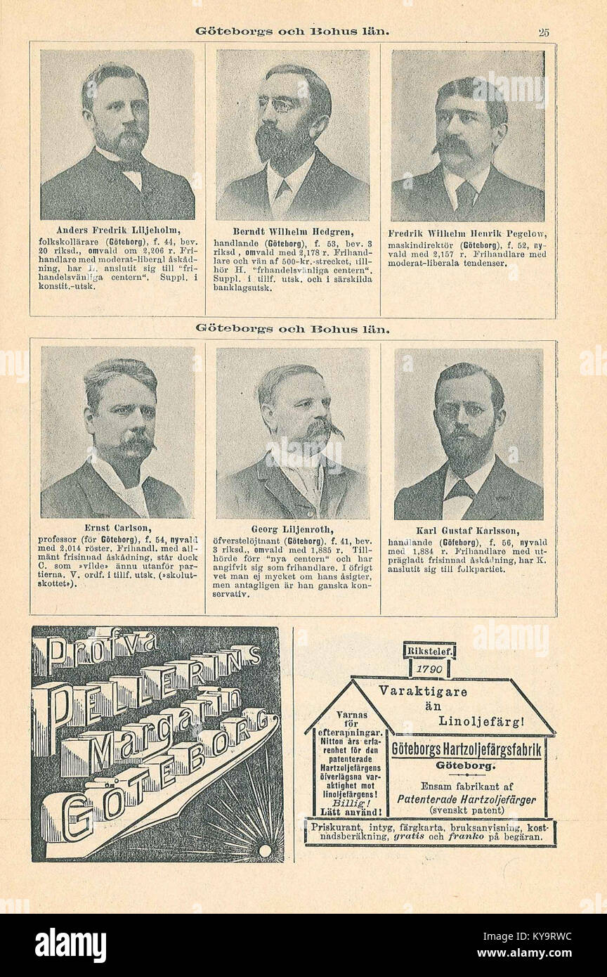 Riksdagen 1897, sida 25 (Göteborgs och Bohus län) Stock Photo