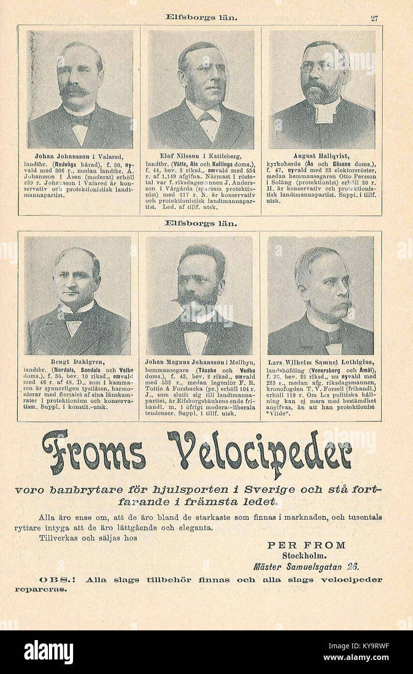 Riksdagen 1897, sida 27 (Älvsborgs län) Stock Photo
